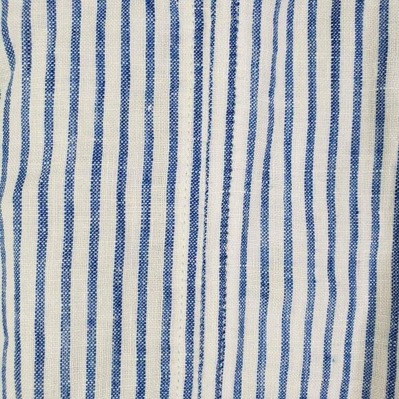 Talbots Dress Size 10 Solid White Striped Coastal Sleeveless Linen Lagenlook - Picture 4 of 7